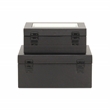 Liniva Vinyl Woven Pattern Mirrored Box Set - Black