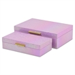 Nimue Seascale Pattern Iridescent Box Set with Gold Hardware - Pink