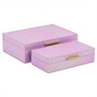 Nimue Seascale Pattern Iridescent Box Set with Gold Hardware - Pink