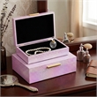 Nimue Seascale Pattern Iridescent Box Set with Gold Hardware - Pink