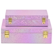 Nimue Seascale Pattern Iridescent Box Set with Gold Hardware - Pink