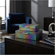 Nimue Seascale Pattern Iridescent Box Set with Gold Hardware - Rainbow