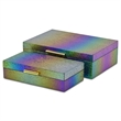 Nimue Seascale Pattern Iridescent Box Set with Gold Hardware - Rainbow