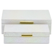 Nimue Seascale Pattern Iridescent Box Set with Gold Hardware - White