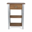 Temba Farmhouse Themed Wood & Galvanized Metal Side Table