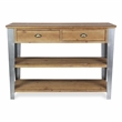 Temba Farmhouse Themed Wood & Galvanized Metal Console Table