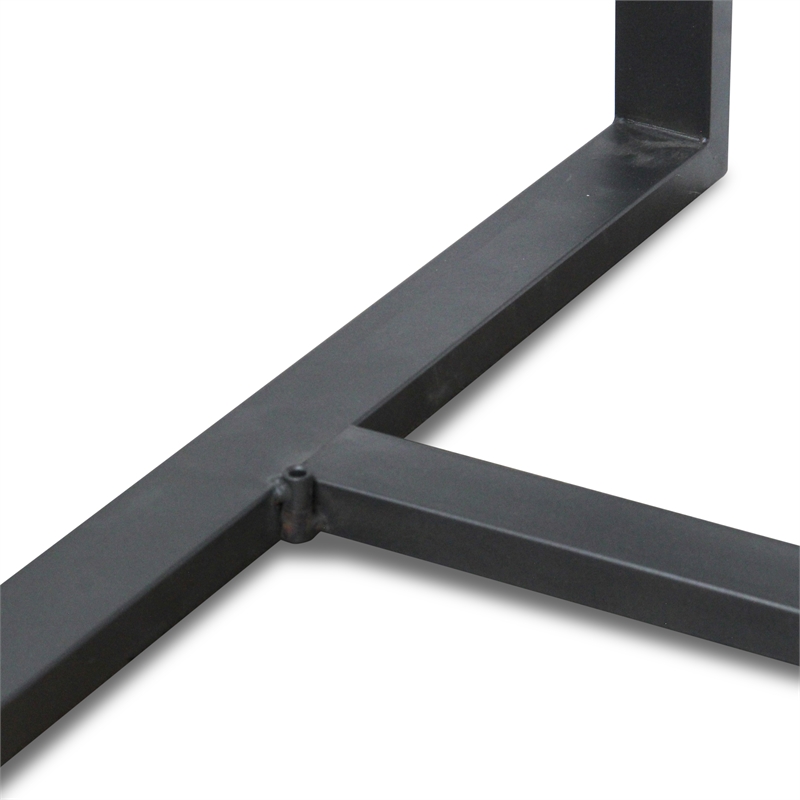 Wispridge Wood & Black Metal T Leg Banquet Size Table