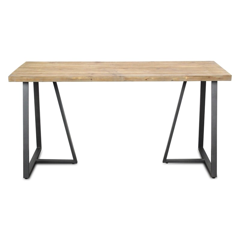 Wispridge Wood & Black Metal T Leg Banquet Size Table