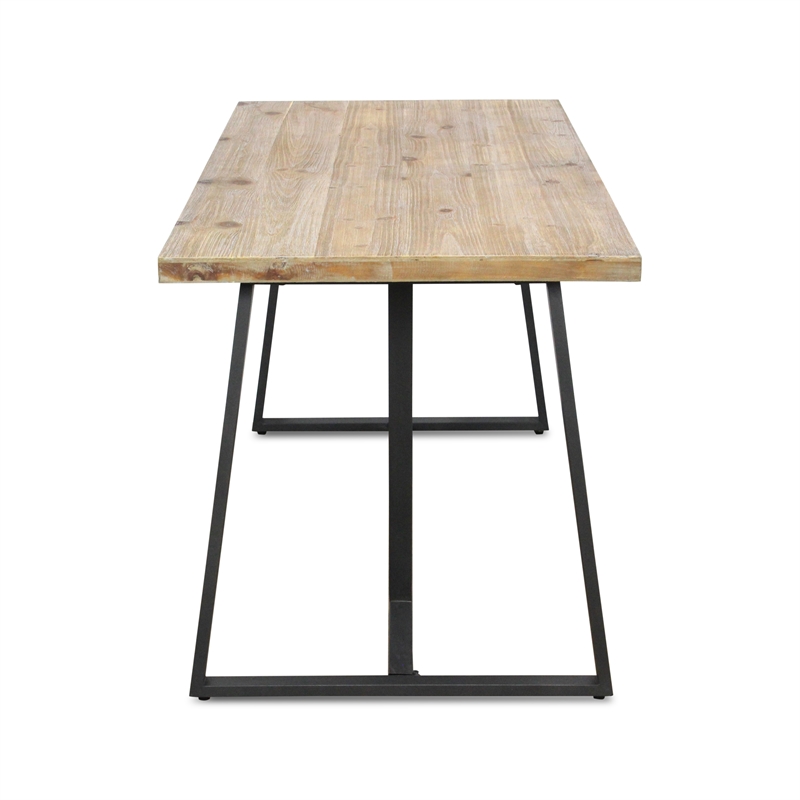 Wispridge Wood & Black Metal T Leg Banquet Size Table