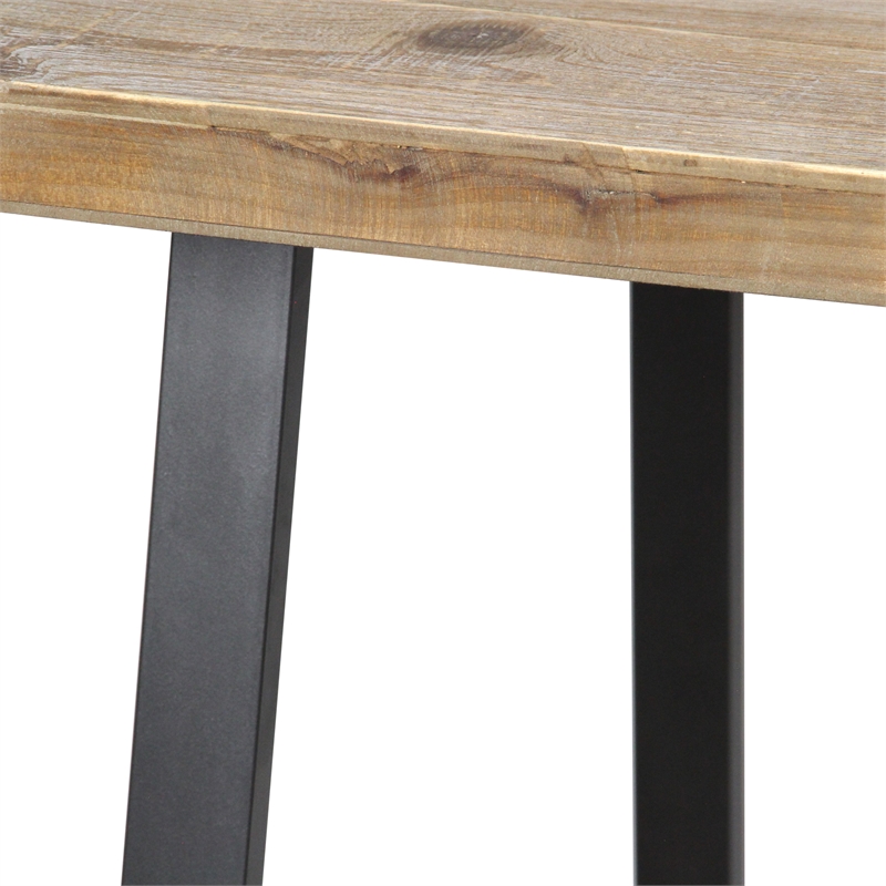 Wispridge Wood & Black Metal T Leg Banquet Size Table
