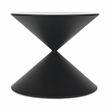 Liora Hourglass Shaped Black Metal Table & Glass Top