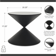 Liora Hourglass Shaped Black Metal Table & Glass Top