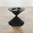 Liora Hourglass Shaped Black Metal Table & Glass Top