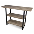 Temba 3 Tier Rustic Wood & Metal Frame Display Table