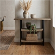 Temba 3 Tier Rustic Wood & Metal Frame Display Table