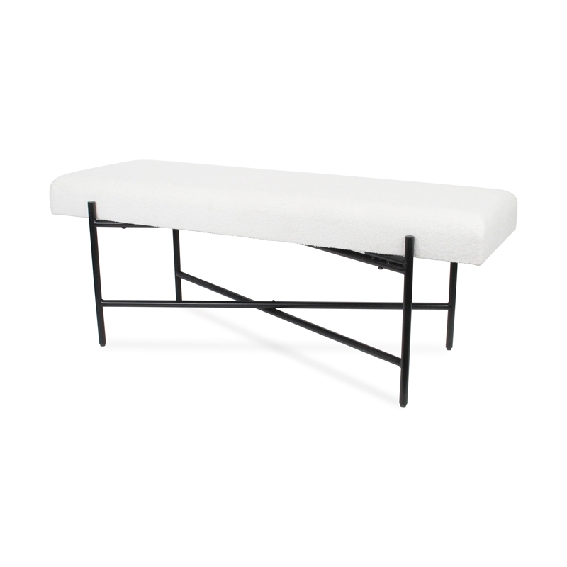 Tingri Modern White Cushion Top Entryway Bench