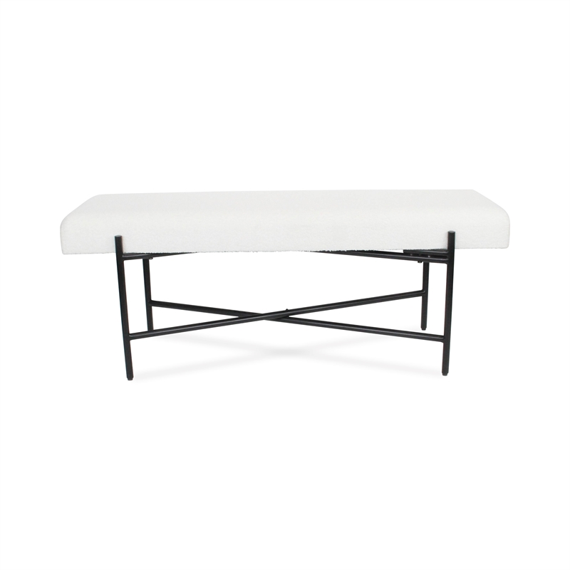 Tingri Modern White Cushion Top Entryway Bench