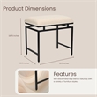 Trion Linear Black Bench With Cream Boucle Upholstery