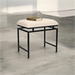 Trion Linear Black Bench With Cream Boucle Upholstery