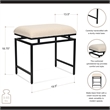 Trion Linear Black Bench With Cream Boucle Upholstery