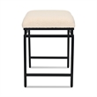 Trion Linear Black Bench With Cream Boucle Upholstery