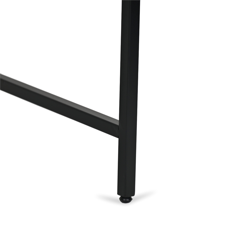 Trion Linear Black Bench With Cream Boucle Upholstery