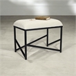 Trion Abstract Black Bench with White Boucle Upholstery