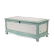 Nella Shabby-Chic Seafoam Green Cushioned Wood Bench Chest With Storage