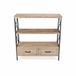 Onorato 3 Tier & Two Drawer Wood Plank & Metal Frame Shelf