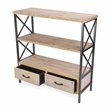 Onorato 3 Tier & Two Drawer Wood Plank & Metal Frame Shelf