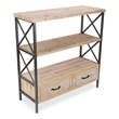 Onorato 3 Tier & Two Drawer Wood Plank & Metal Frame Shelf
