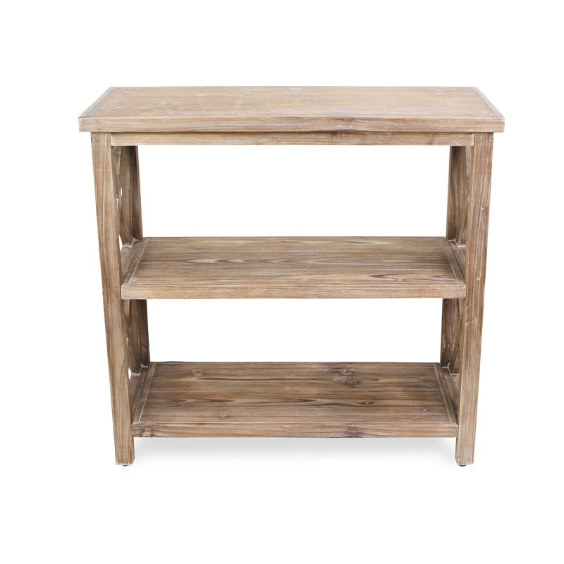 Eliseo Brown Solid Wood 3 Tier Shelf