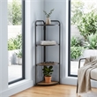 Lefeld 4 Tier Foldable Wood & Metal Frame Corner Shelf