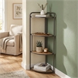 Lefeld 4 Tier Foldable Wood & Metal Frame Corner Shelf