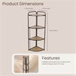 Lefeld 4 Tier Foldable Wood & Metal Frame Corner Shelf