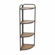 Lefeld 4 Tier Foldable Wood & Metal Frame Corner Shelf