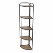 Lefeld 5 Tier Foldable Wood & Metal Frame Corner Shelf