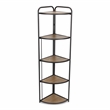 Lefeld 5 Tier Foldable Wood & Metal Frame Corner Shelf