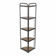 Lefeld 5 Tier Foldable Wood & Metal Frame Corner Shelf