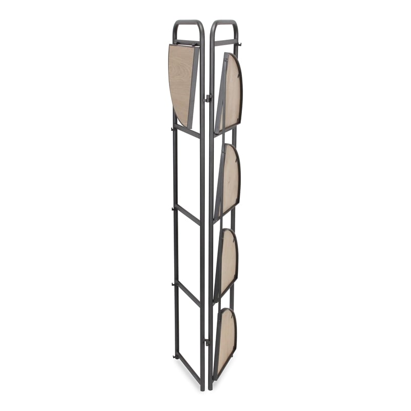 Lefeld 5 Tier Foldable Wood & Metal Frame Corner Shelf
