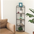 Lefeld 5 Tier Foldable Wood & Metal Frame Corner Shelf
