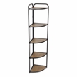 Lefeld 5 Tier Foldable Wood & Metal Frame Corner Shelf