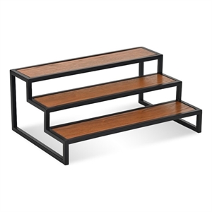 Brio Wood and Metal Framed Tiered Table Shelf