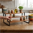 Brio Wood and Metal Tiered Table Shelf