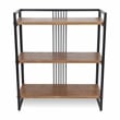 Lauxel 3 Tier Metal Framed Wood Shelf