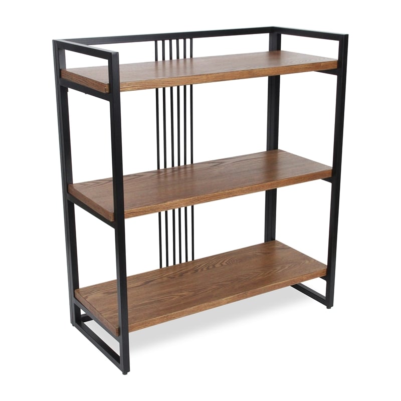 Lauxel 3 Tier Metal Framed Wood Shelf