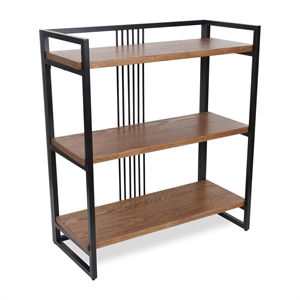 Lauxel 3 Tier Metal Framed Wood Shelf