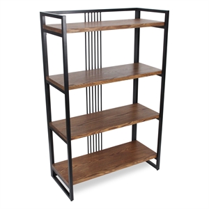 Lauxel 4 Tier Metal Framed Wood Shelf