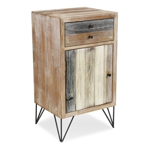 Caelu Wood Urban Toned Panel Styled Side Table