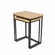 Elora Modern Set of 2 Rect. Wood & Metal Side Tables